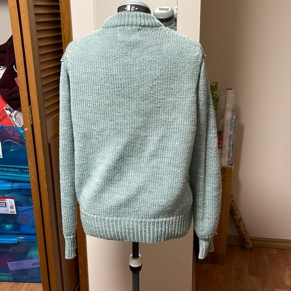 Size large unisex mint green sweater. Used but in great shape. - Picture 2 of 3